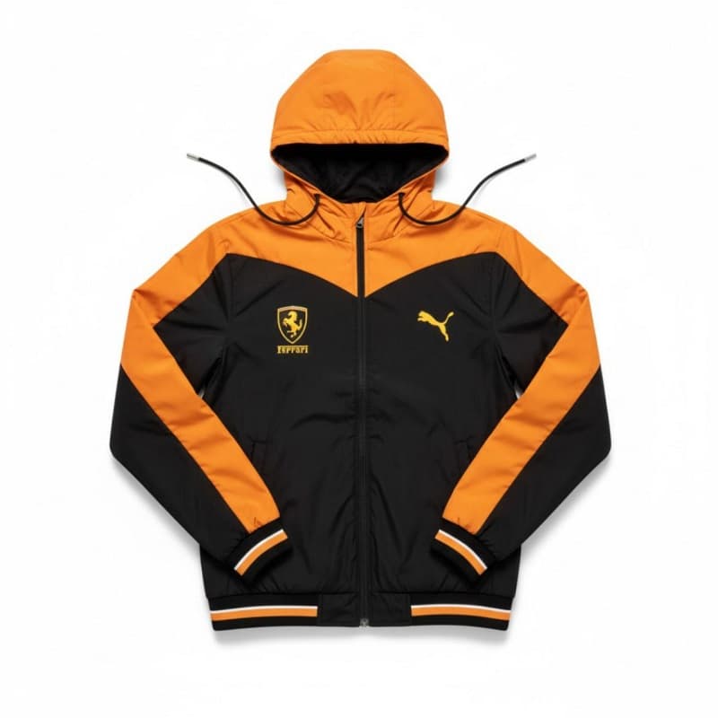 کاپشن مشکی زرد مردانه مدل Ferrari