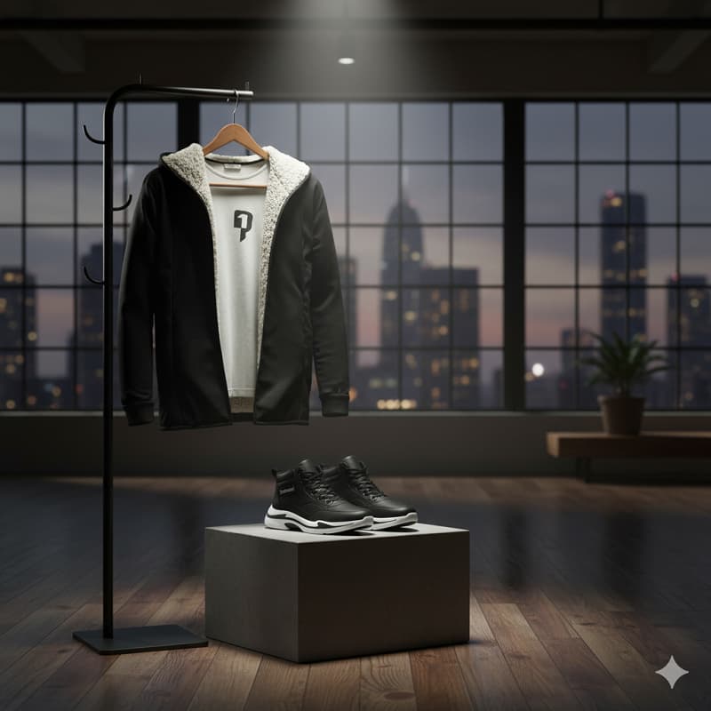 پکیج شنل خز سفید venitکفش emto مشکی